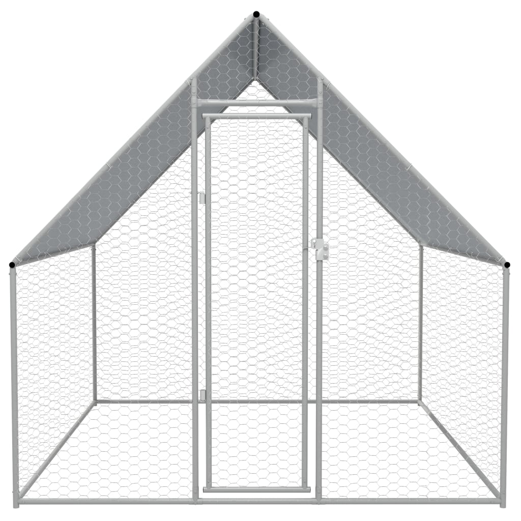 Vidaxl Buitenhok pour les poulets 2x2x1,92 m en acier galvanisé