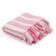 Vidaxl Plaid Stripes 220x250 cm Coton rose et blanc