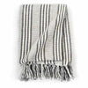 Vidaxl Plaid Stripes 125x150 cm Coton gris et blanc