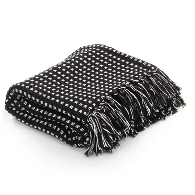 Carrés à plaid vidaxl 125x150 cm coton noir