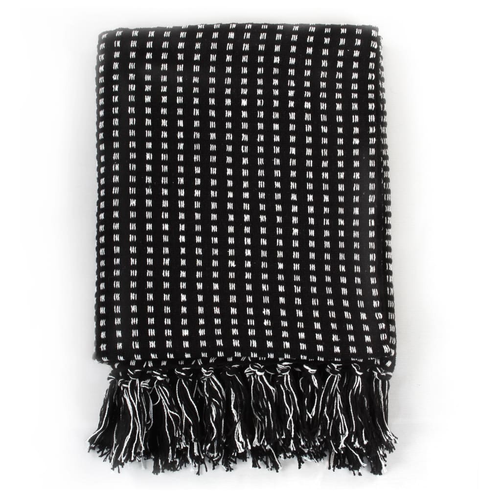 Carrés à plaid vidaxl 125x150 cm coton noir