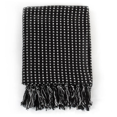 Carrés à plaid vidaxl 125x150 cm coton noir