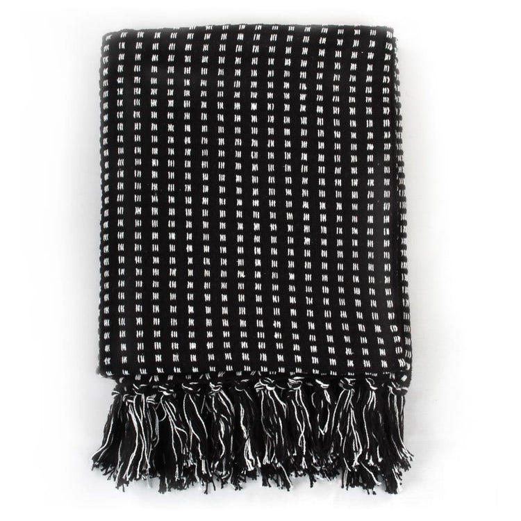 Carrés à plaid vidaxl 125x150 cm coton noir