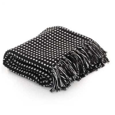 Carrés à plaid vidaxl 220x250 cm de coton noir
