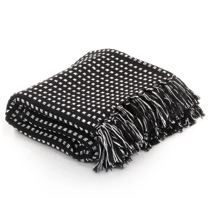 Carrés à plaid vidaxl 220x250 cm de coton noir