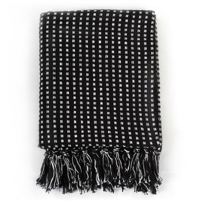 Carrés à plaid vidaxl 220x250 cm de coton noir