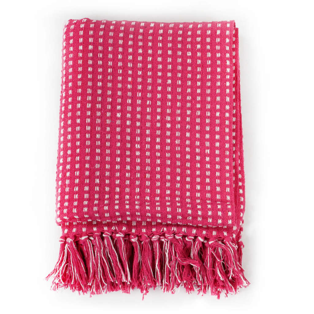 Vidaxl Plaid Squares 125x150 cm de coton rose