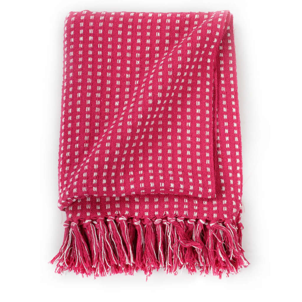 Vidaxl Plaid Squares 125x150 cm de coton rose
