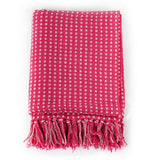 Vidaxl Plaid Squares 160x210 cm de coton rose - afbeelding 2