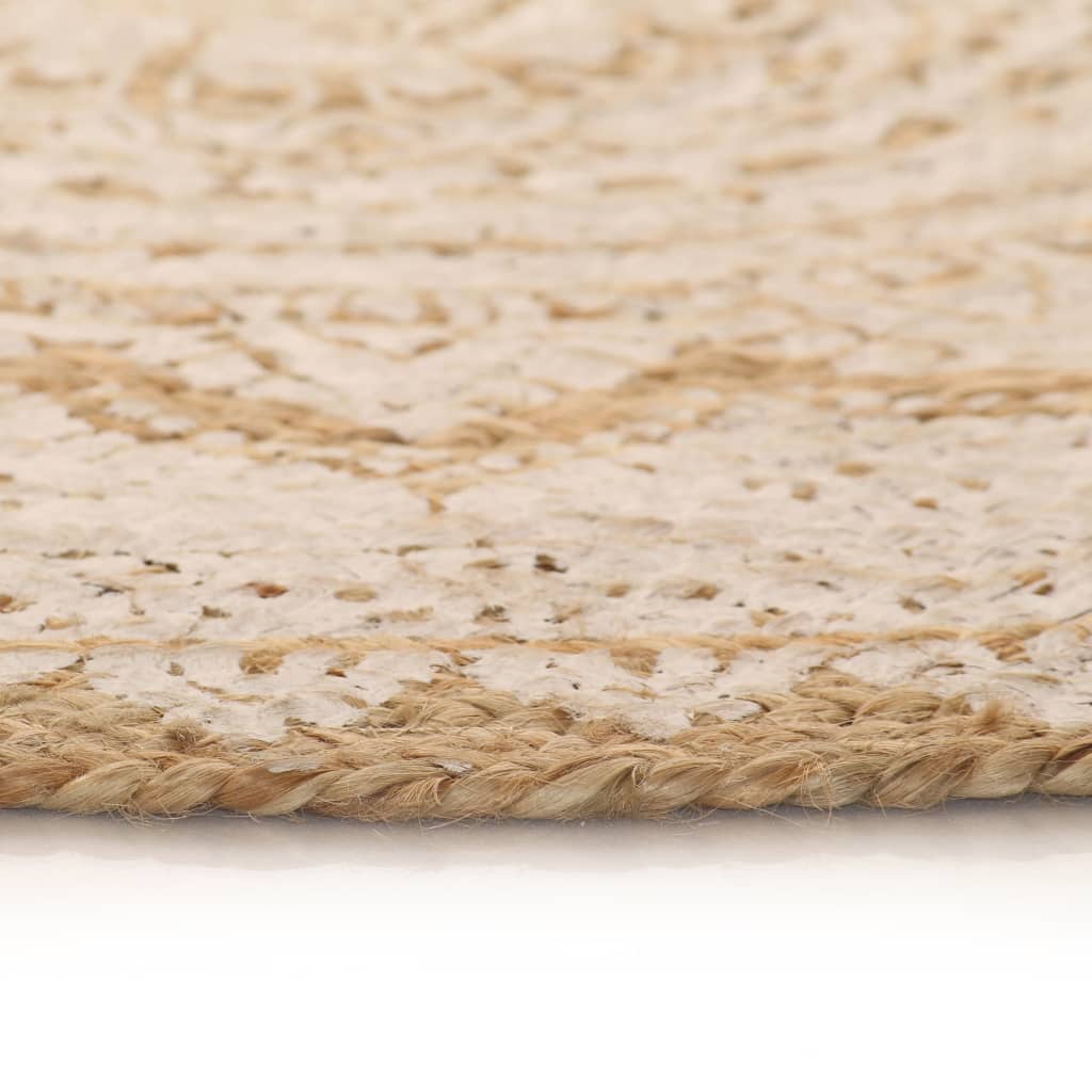 Tapis vidaxl avec imprimé autour de 120 cm de jute tressée