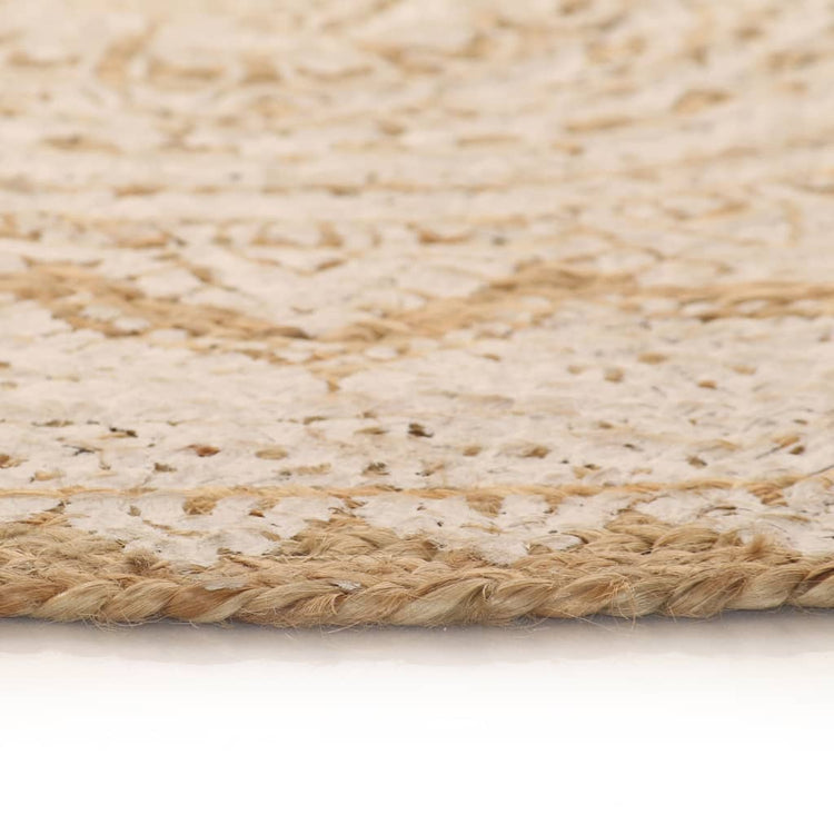 Tapis vidaxl avec imprimé autour de 120 cm de jute tressée