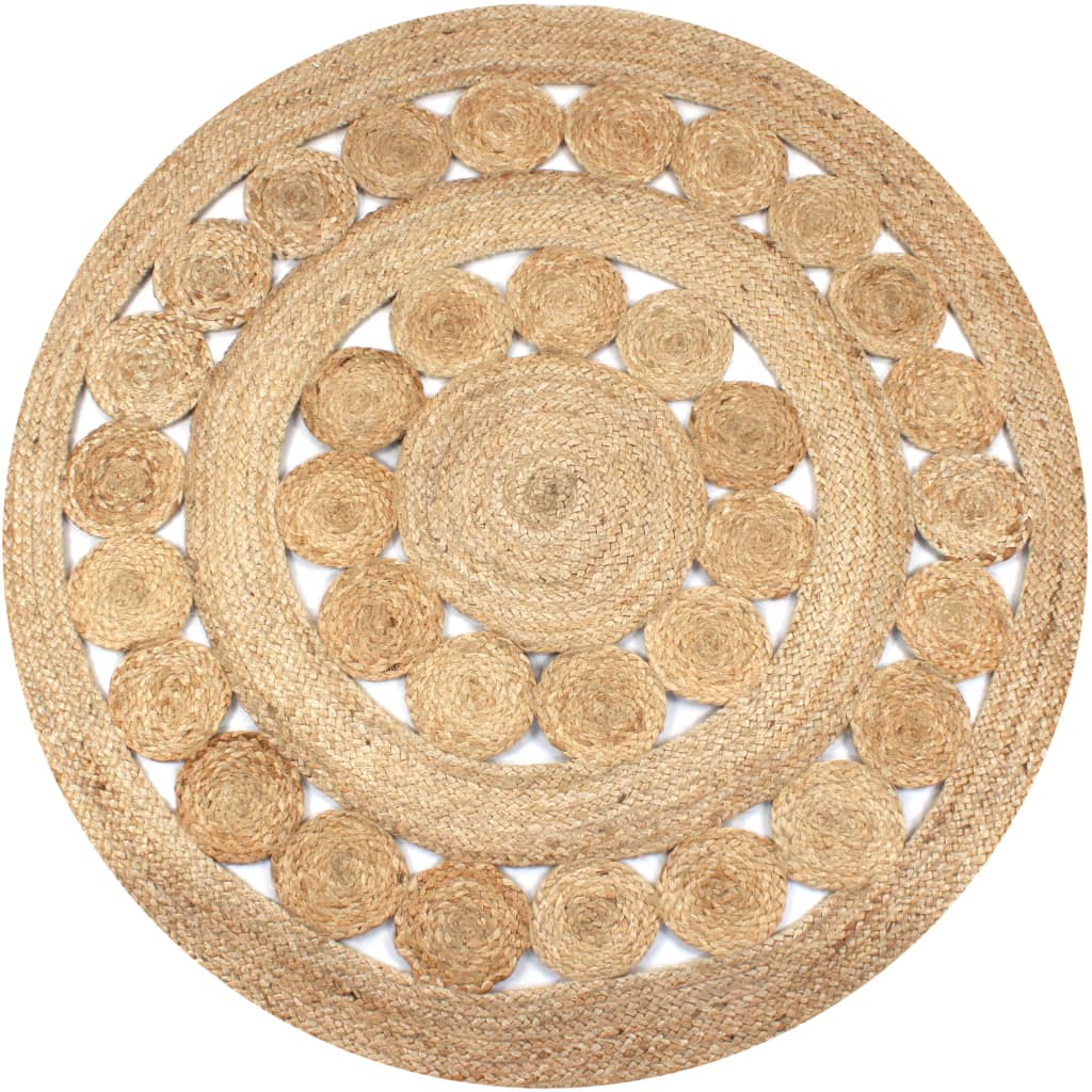 Tapis vidaxl avec conception d'environ 120 cm de jute tressée