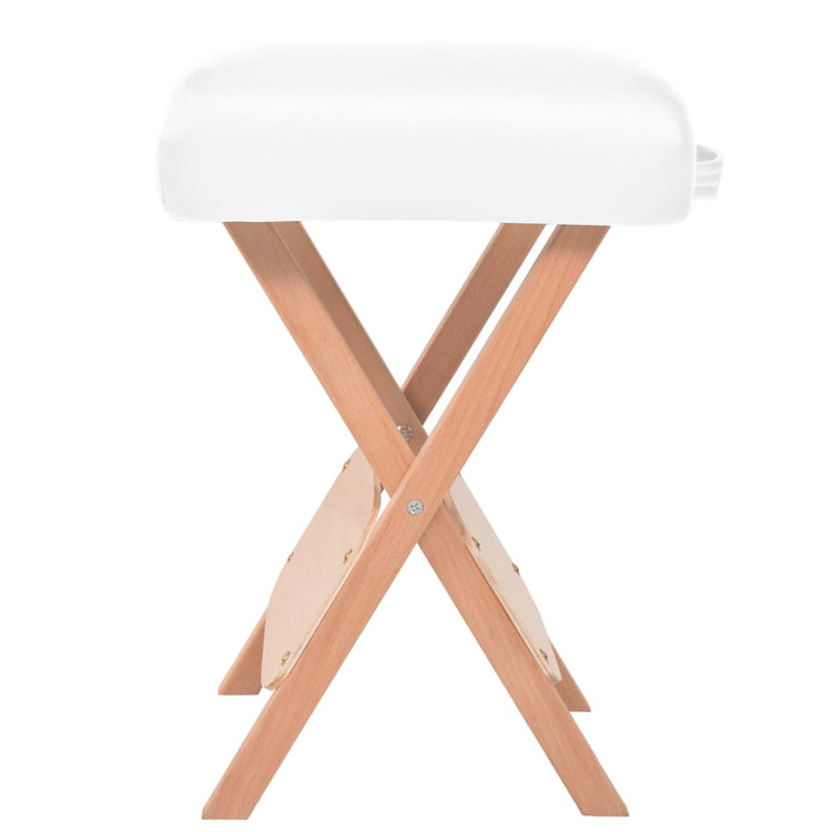 Tabouret de massage Vidaxl avec siège de 12 cm d'épaisseur et 2 étuis pliants blancs