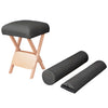 Tabouret de massage vidaxl avec siège de 12 cm d'épaisseur 2 boucles noire pliable