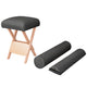 Tabouret de massage vidaxl avec siège de 12 cm d'épaisseur 2 boucles noire pliable