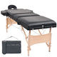 Table de massage vidaxl pliable 3 zones 10 cm d'épaisseur noire