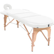 Table de massage Vidaxl pliable de 4 cm d'épaisseur avec 2 boucles blanc ovale - afbeelding 2