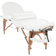 Table de massage Vidaxl pliable de 4 cm d'épaisseur avec 2 boucles blanc ovale - afbeelding 3