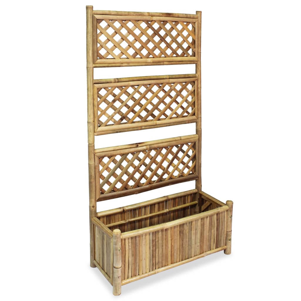Planteur vidaxl élevé avec du rack 70 cm de bambou