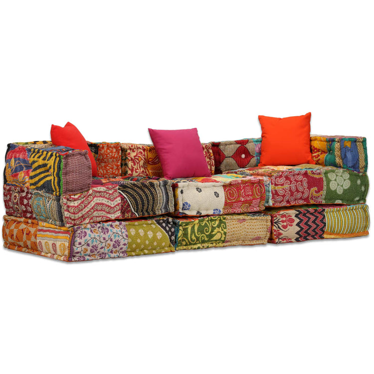Vidaxl Pouf trois tissus modulaires à trois sets