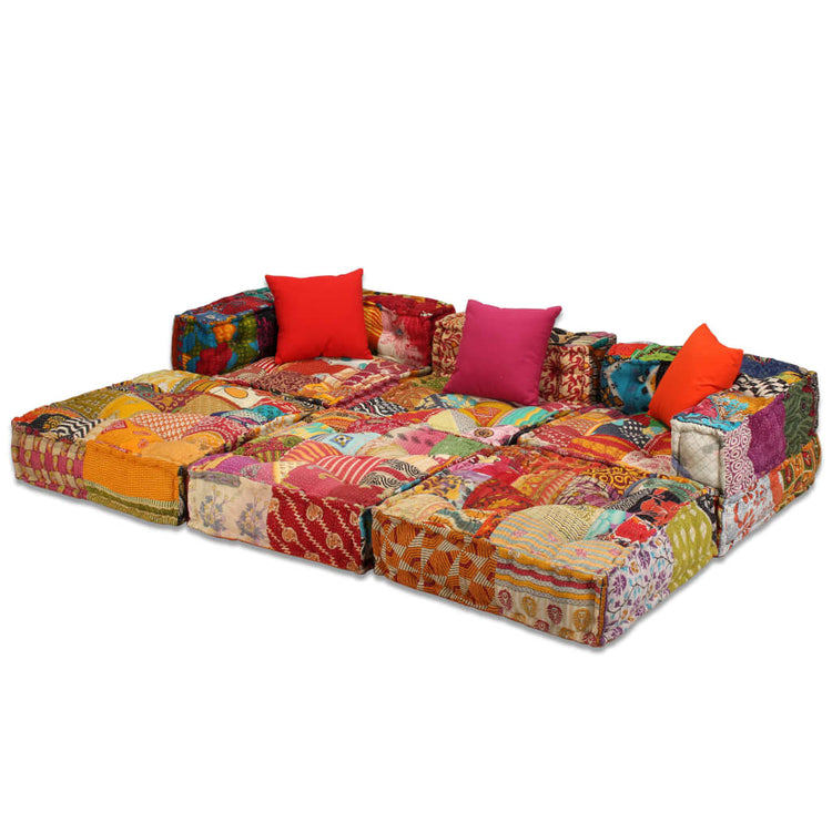 Vidaxl Pouf trois tissus modulaires à trois sets