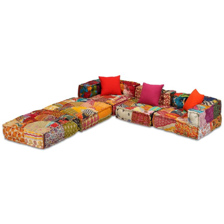 Vidaxl Pouf trois tissus modulaires à trois sets