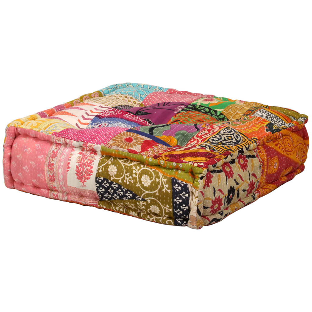 Vidaxl pouf twezits patchwork en tissu modulaire