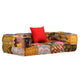 Vidaxl pouf twezits patchwork en tissu modulaire