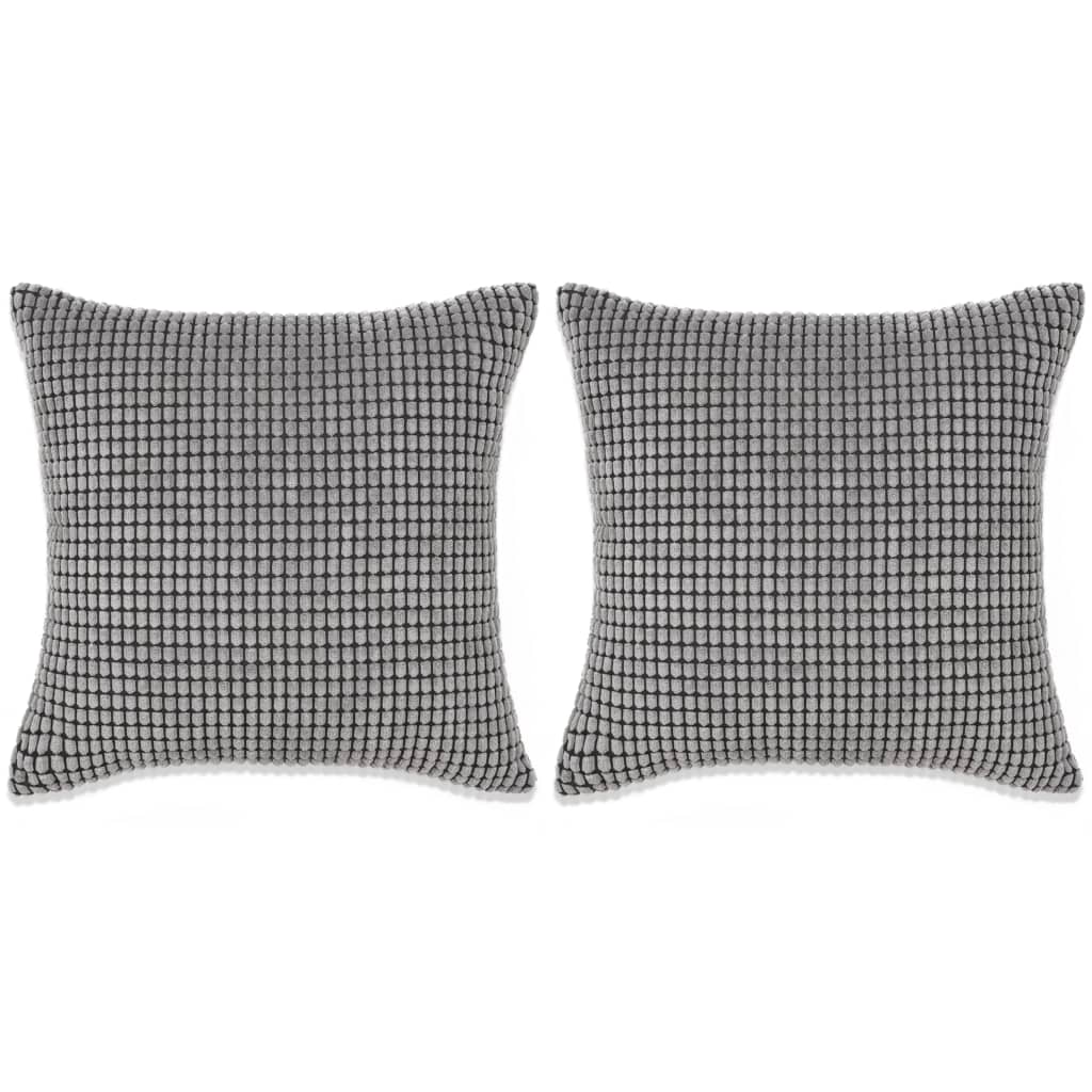 Vidaxl Decorative Cushion Set 45x45 cm Velor Grey 2 pièces