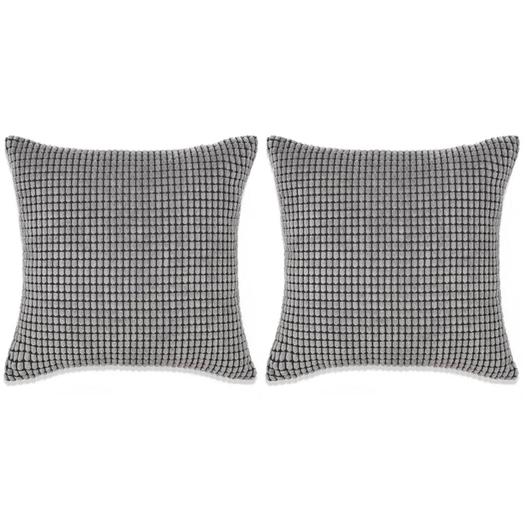 Vidaxl Decorative Cushion Set 45x45 cm Velor Grey 2 pièces