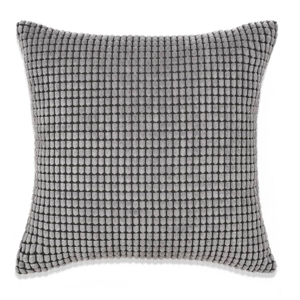 Vidaxl Decorative Cushion Set 45x45 cm Velor Grey 2 pièces