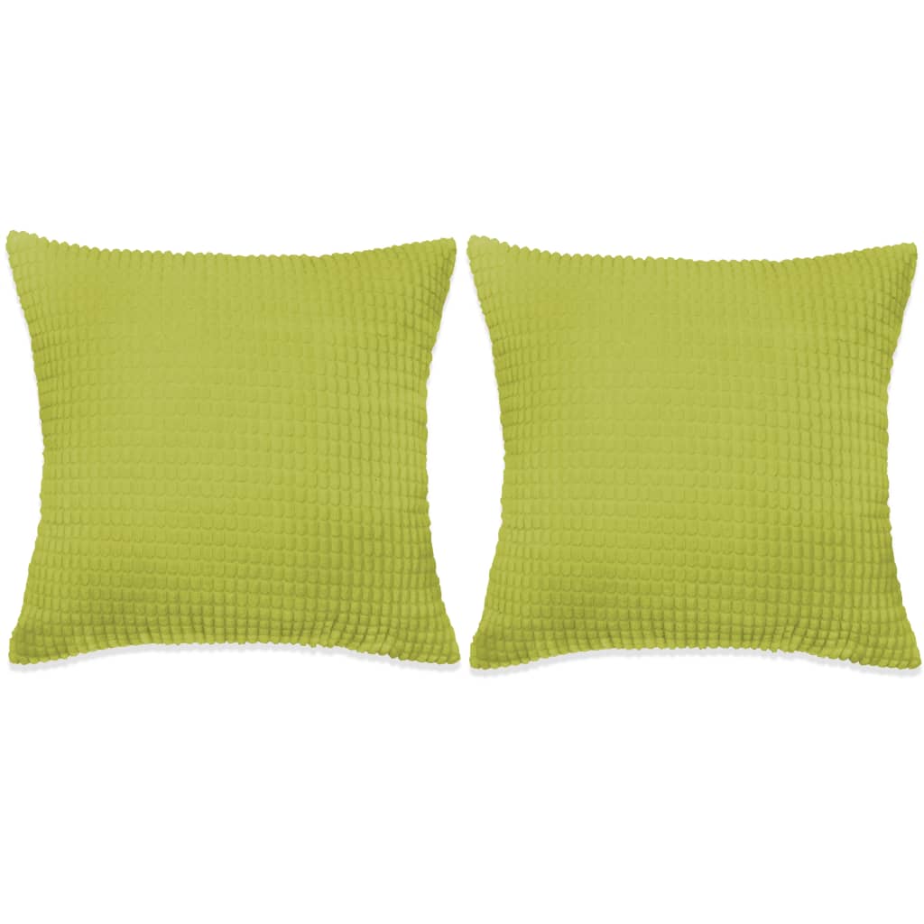 Vidaxl Decorative Cushion Set 60x60 cm Velor Green 2 pièces