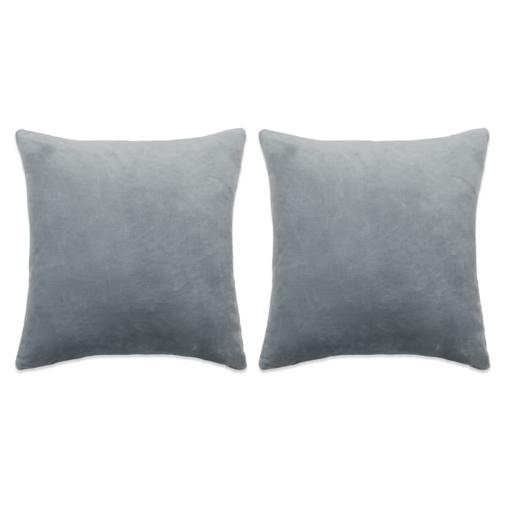 Vidaxl 2 pièces décoratives ensembles de coussin 45x45 cm gris