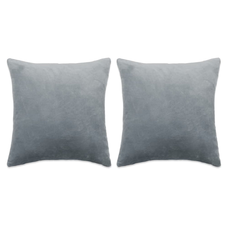 Vidaxl 2 pièces décoratives ensembles de coussin 45x45 cm gris