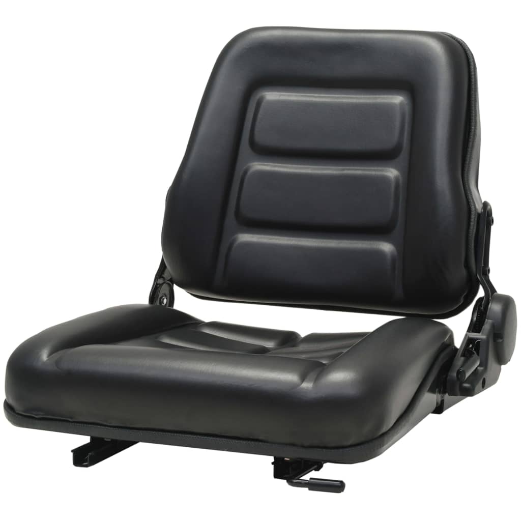 Chaise de tracteur Vidaxl ForkSlucks avec dossier réglable noir
