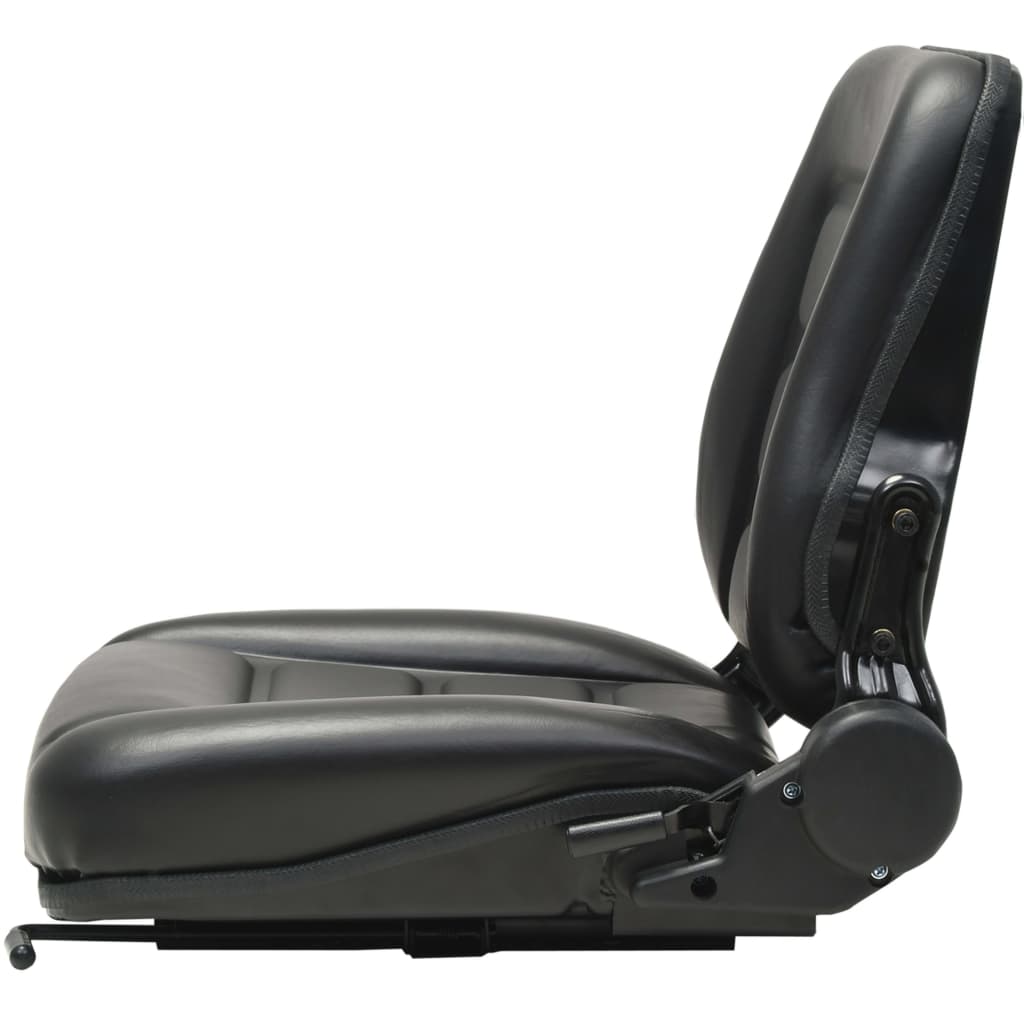 Chaise de tracteur Vidaxl ForkSlucks avec dossier réglable noir