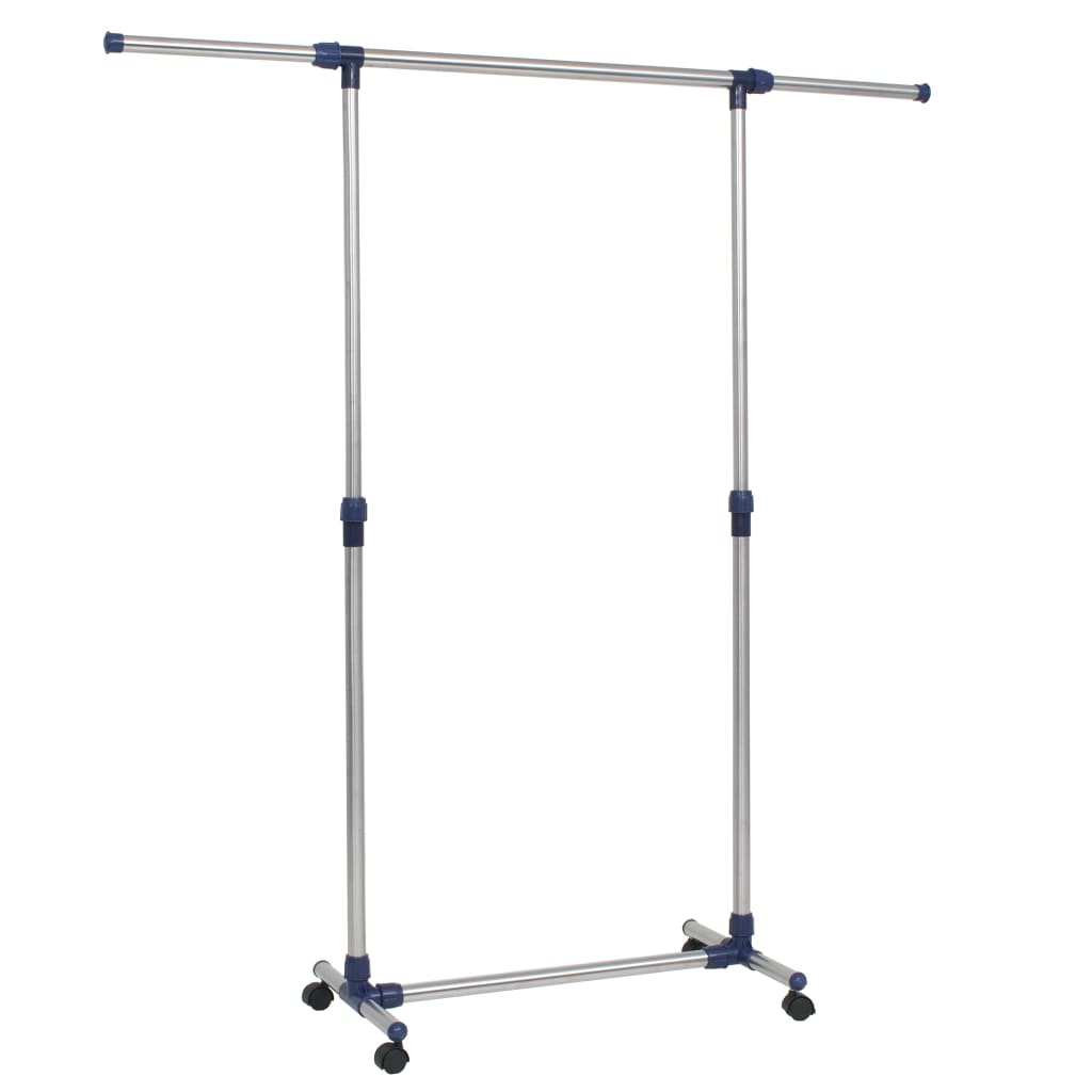 Rack de vêtements Vidaxl réglable 165x44x150 cm en acier inoxydable en acier
