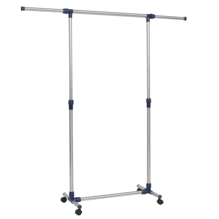 Rack de vêtements Vidaxl réglable 165x44x150 cm en acier inoxydable en acier