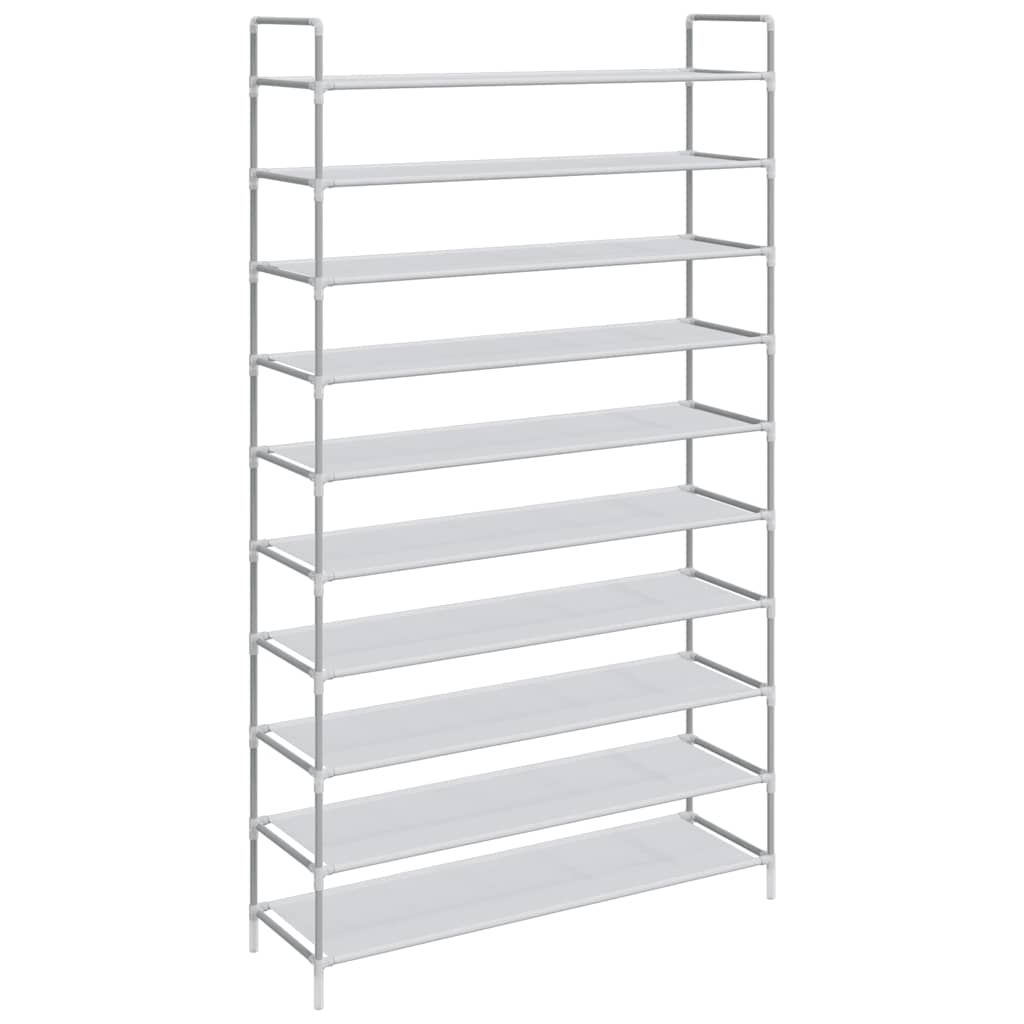 Rack de chaussures Vidaxl avec 10 étagères de métal et de couleur en tissu non tissé