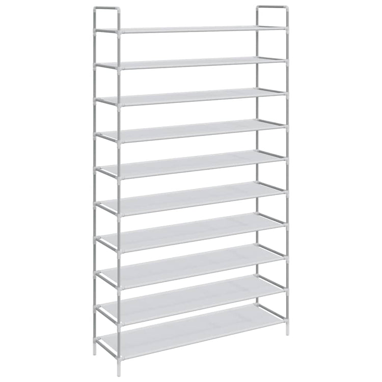 Rack de chaussures Vidaxl avec 10 étagères de métal et de couleur en tissu non tissé