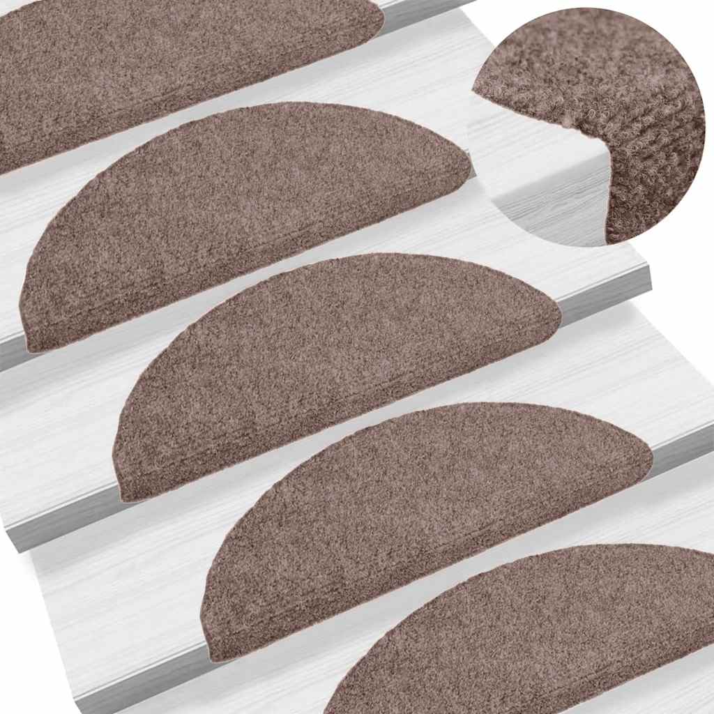 Vidaxl Stair Mats auto-adhésif 56x17x3 cm aiguille en feutre brun 15 m