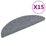 Vidaxl Stair Mats auto-adhésif 56x17x3 cm aiguille en feutre gris clair 15 m - afbeelding 2