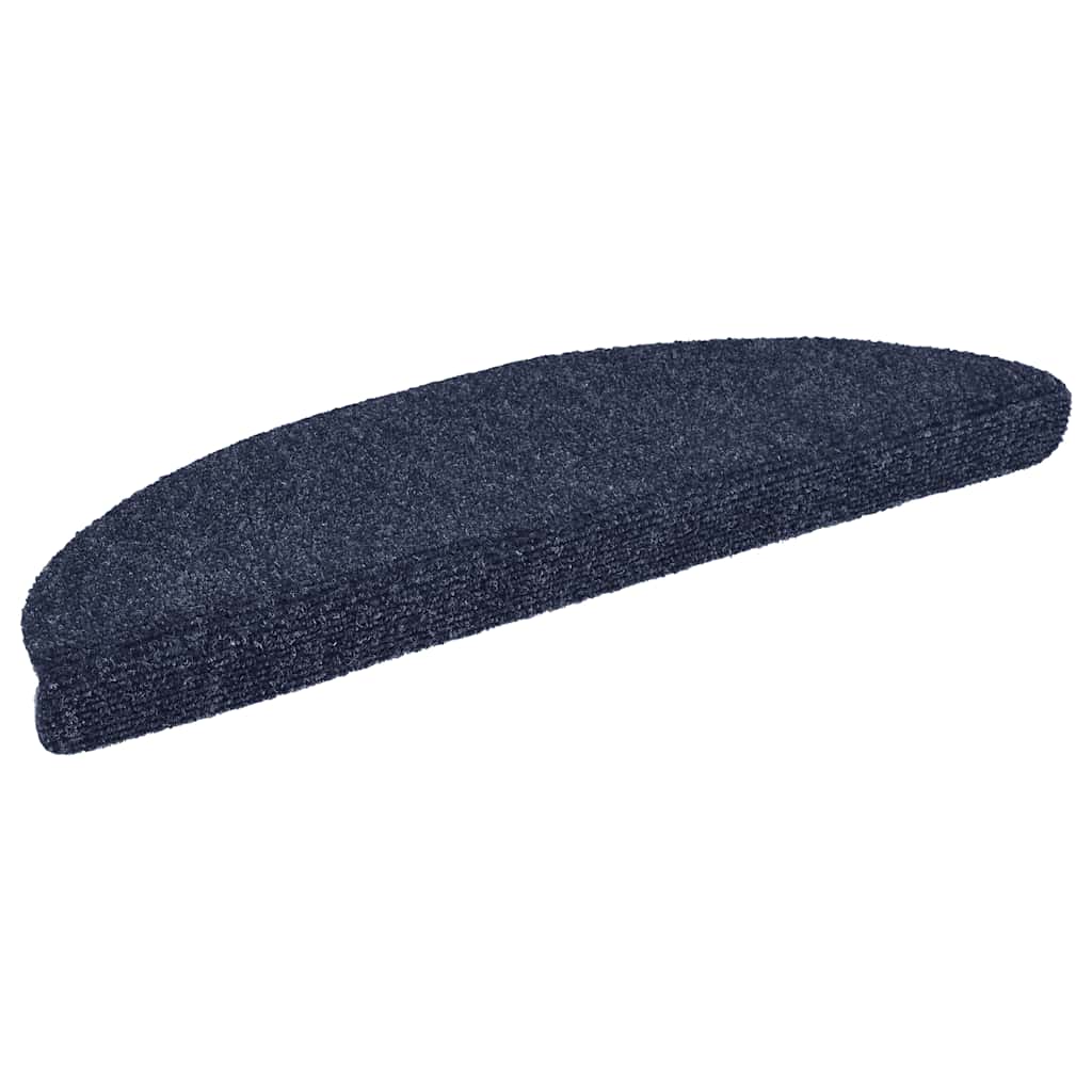 Vidaxl Mat d'escalier auto-adhésif 56x17x3 cm aiguille en feutre bleu 15 pcs