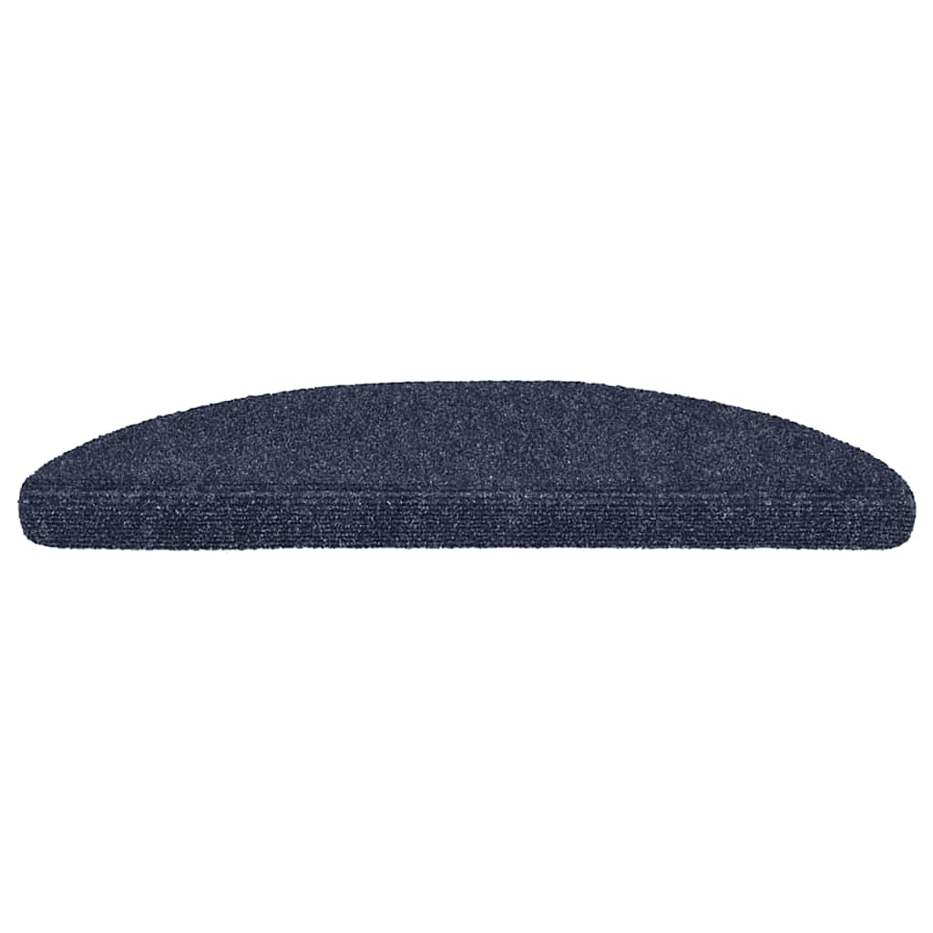 Vidaxl Mat d'escalier auto-adhésif 56x17x3 cm aiguille en feutre bleu 15 pcs