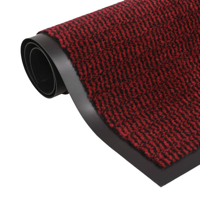 Vidaxl droogloopmat rectangulaire tufted 80x120 cm rouge