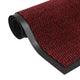 Vidaxl droogloopmat rectangulaire tufted 120x180 cm rouge