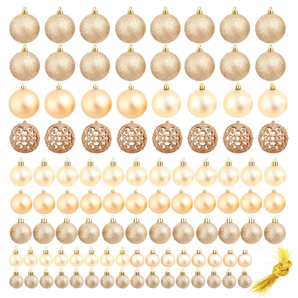 Vidaxl 100 pièces de Noël Set 3 4 6 cm en or rose couleur