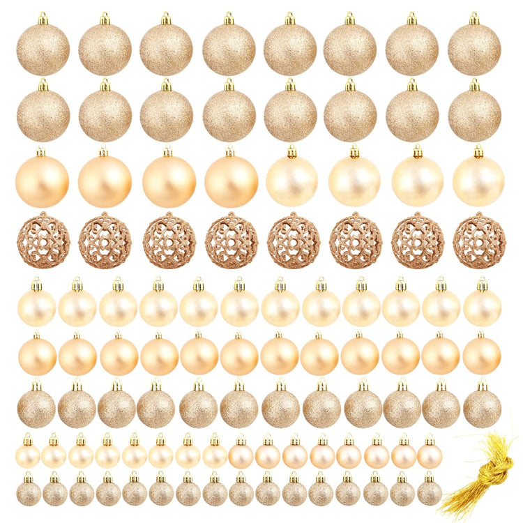 Vidaxl 100 pièces de Noël Set 3 4 6 cm en or rose couleur
