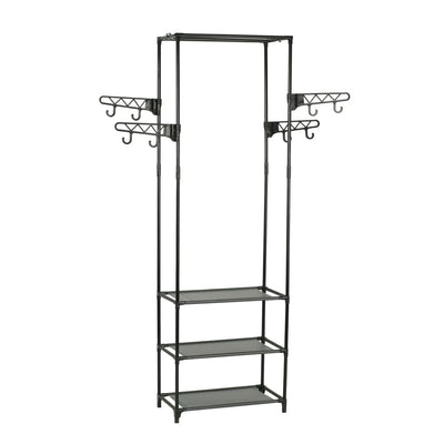 Rack de vêtements Vidaxl 55x28.5x175 cm en acier et tissu découvert noir