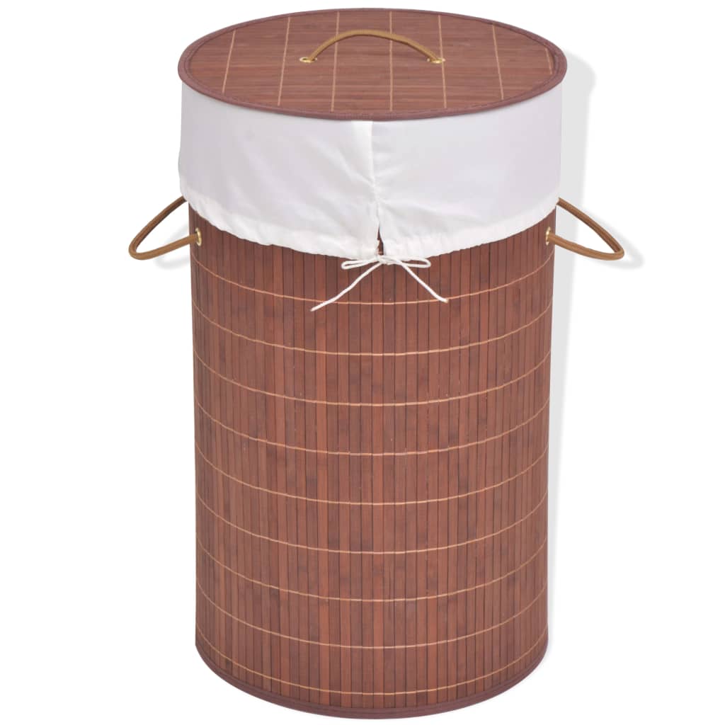 Panier de blanchisserie Vidaxl autour de Bamboo Brown